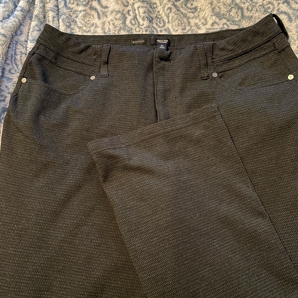 Vera Wang Black Textured bootcut  Dress Pants